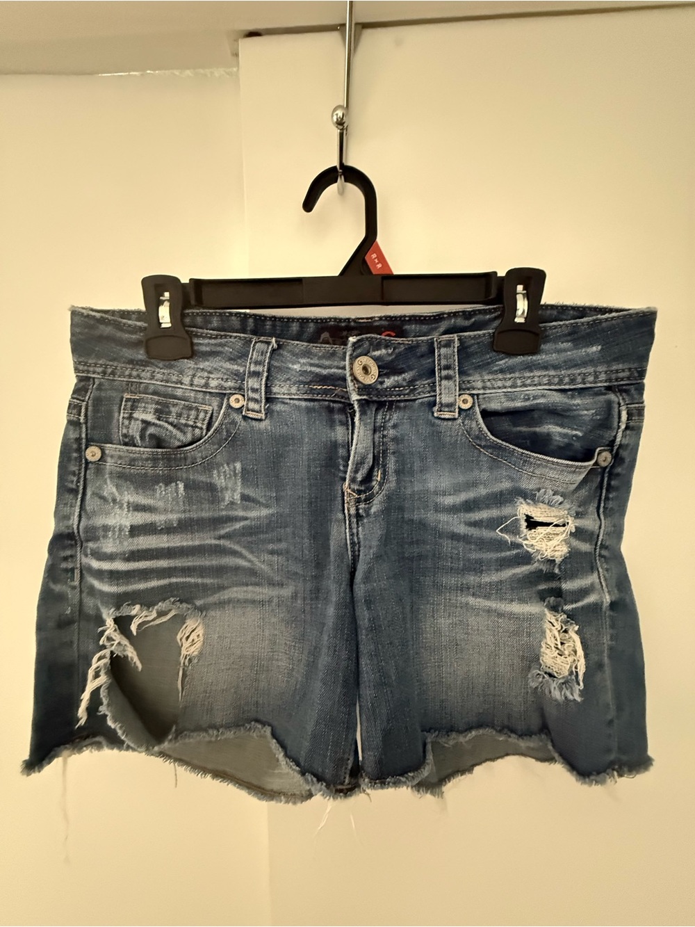 G by Guess Distressed Light Blue Denim Cutoff Shorts